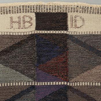 Ingrid Dessau, A CARPET, "Vinterträd, grå", flat weave, ca 226,5 x 149 cm, signed HB ID.