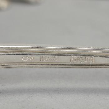 PARTISILVER, 12 st, "Rosenborg", Anton Michelsen, Köpenhamn, 1900-talets andra hälft. Vikt ca 324 gram.