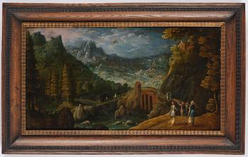 Tobias Verhaecht, Wide landscape with Herse and her maidservants discovered by Mercury on the way to the Temple of Minerva.