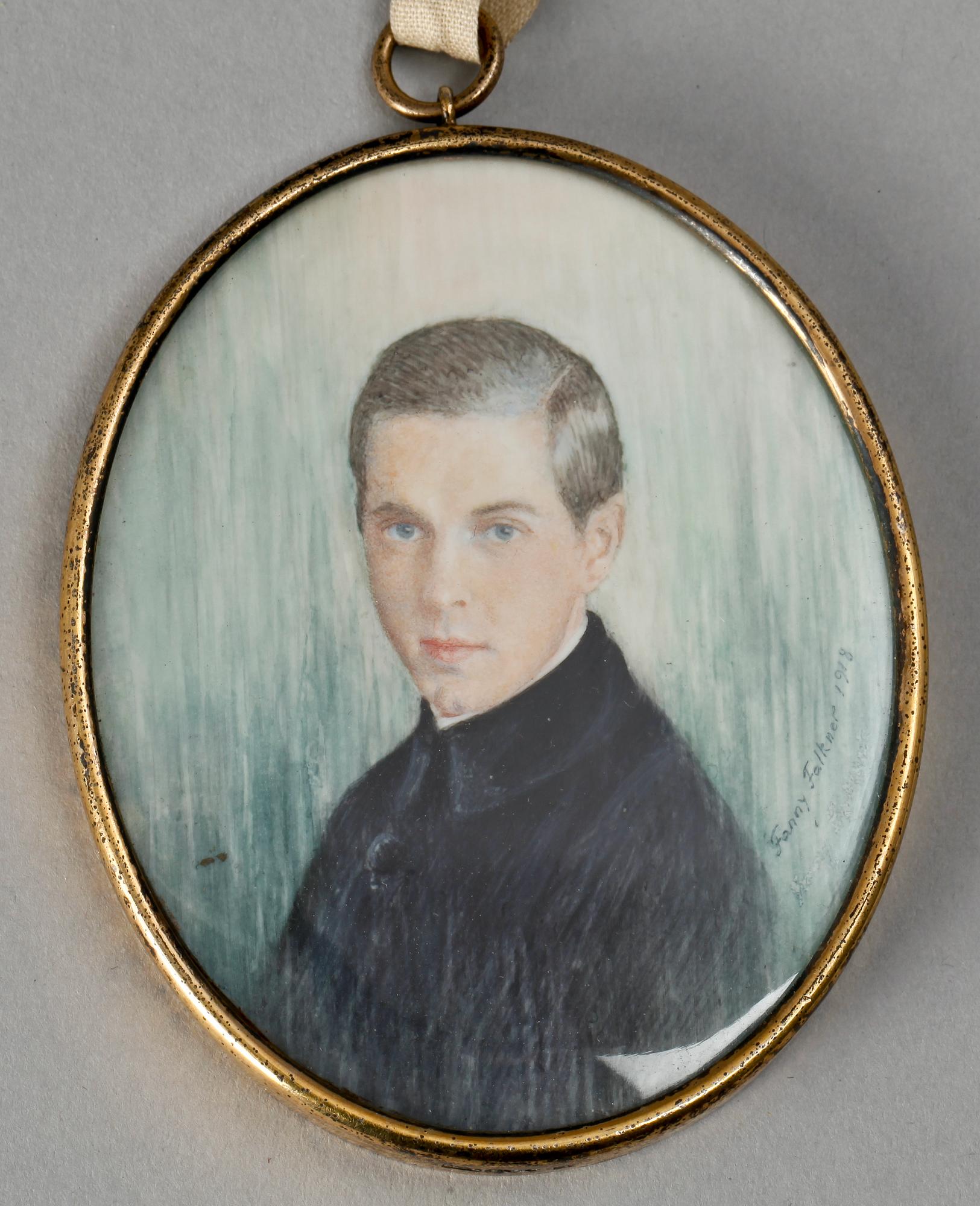 FANNY FALKNER, miniatyr, sign o dat 1918.