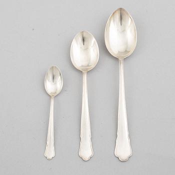 A set of 27 Swedish silver spoons, model 'Chippendale', mark of GAB, including Stockholm 1963.