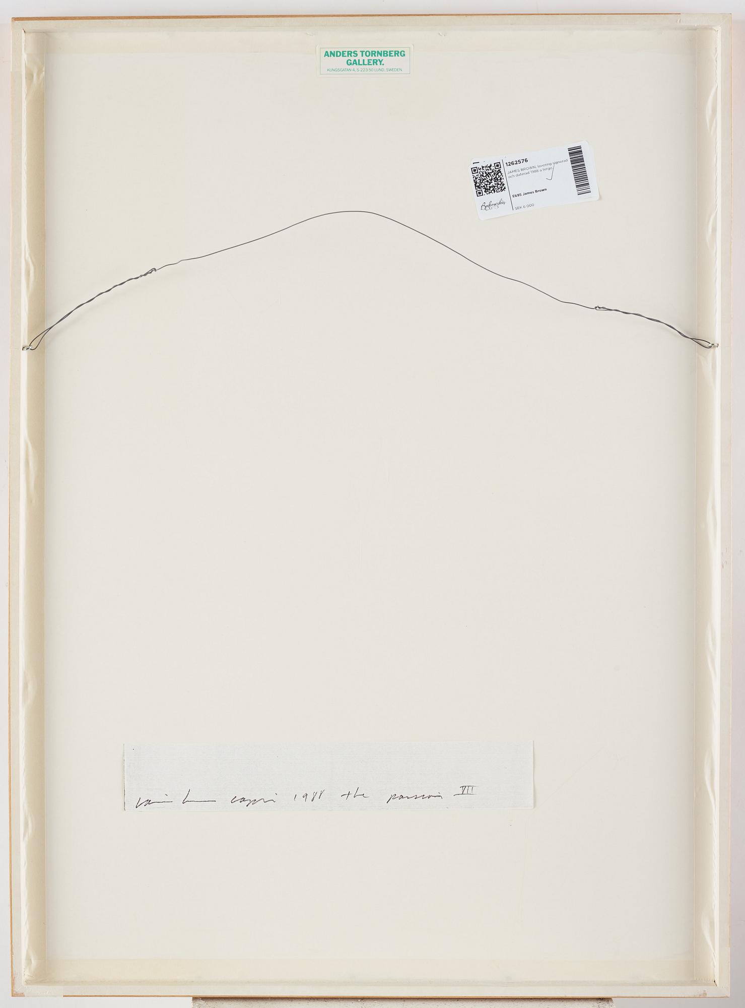 JAMES BROWN, drawing signed and dated 1988 on verso.