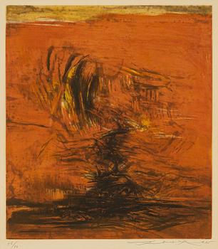 Zao Wou-ki, etching. Signed, dated and numbered 76/90.