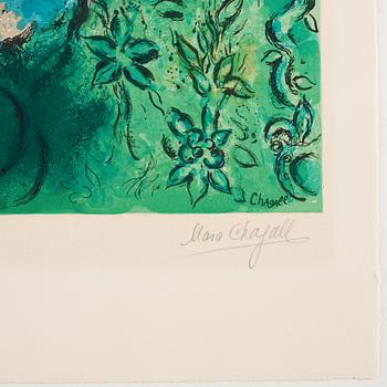 Marc Chagall After, MARC CHAGALL, after, lithograph in color, on Arches paper, signed and numbered 88/150.