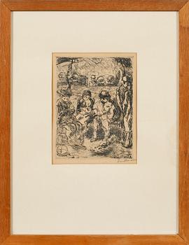 MAX BECKMANN, etching, signed.