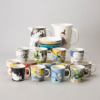 MUMIN SERVISDELAR, 19 delar, porslin, Moomin Characters, Arabia, Finland.