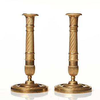 A pair of Empire candlesticks.