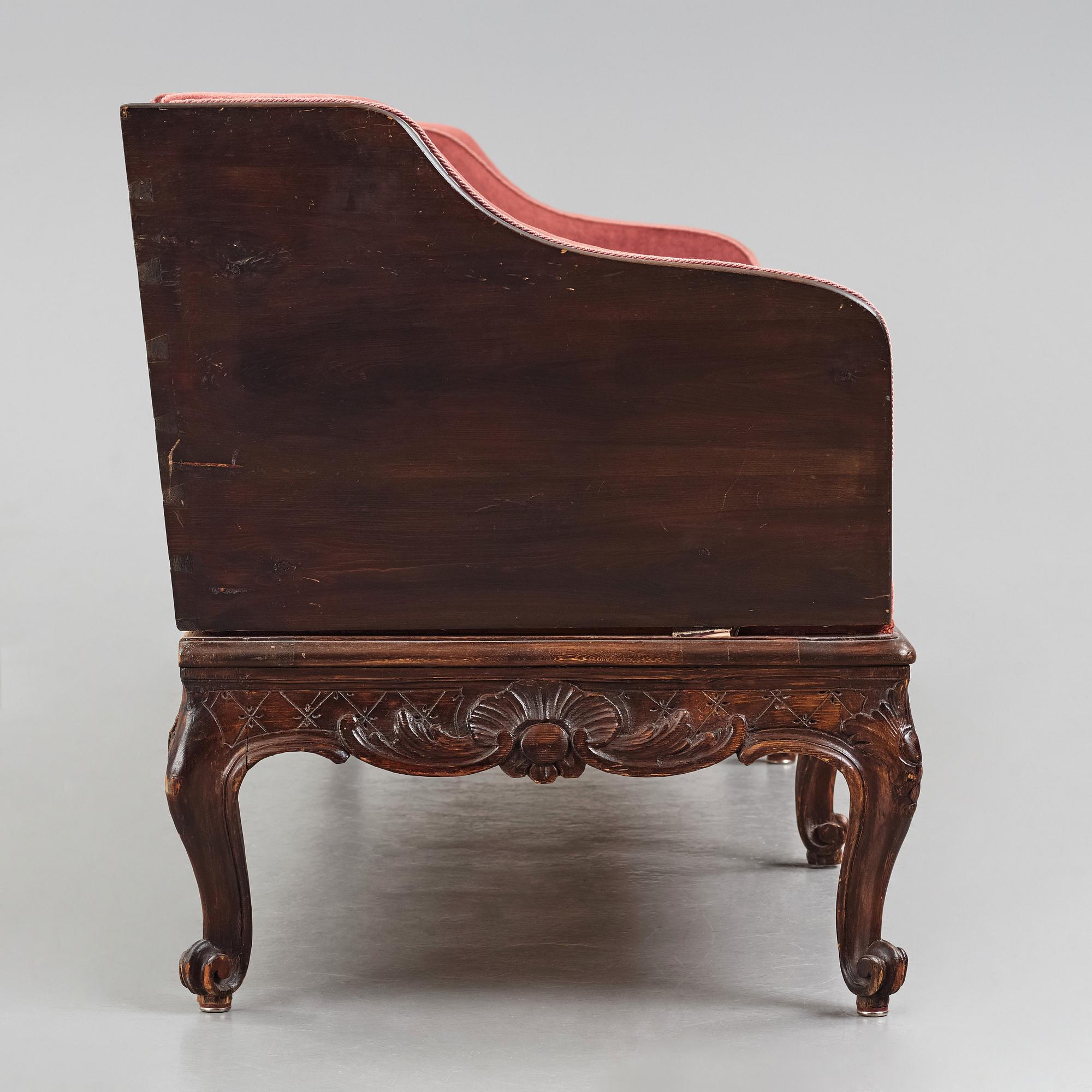 Soffa, Sverige, 1700-talets andra hälft, Rokoko.