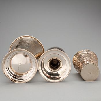 PARTI SILVER,  3 delar, bla C G Hallberg, Stockholm. Totalvikt: 728 gram.