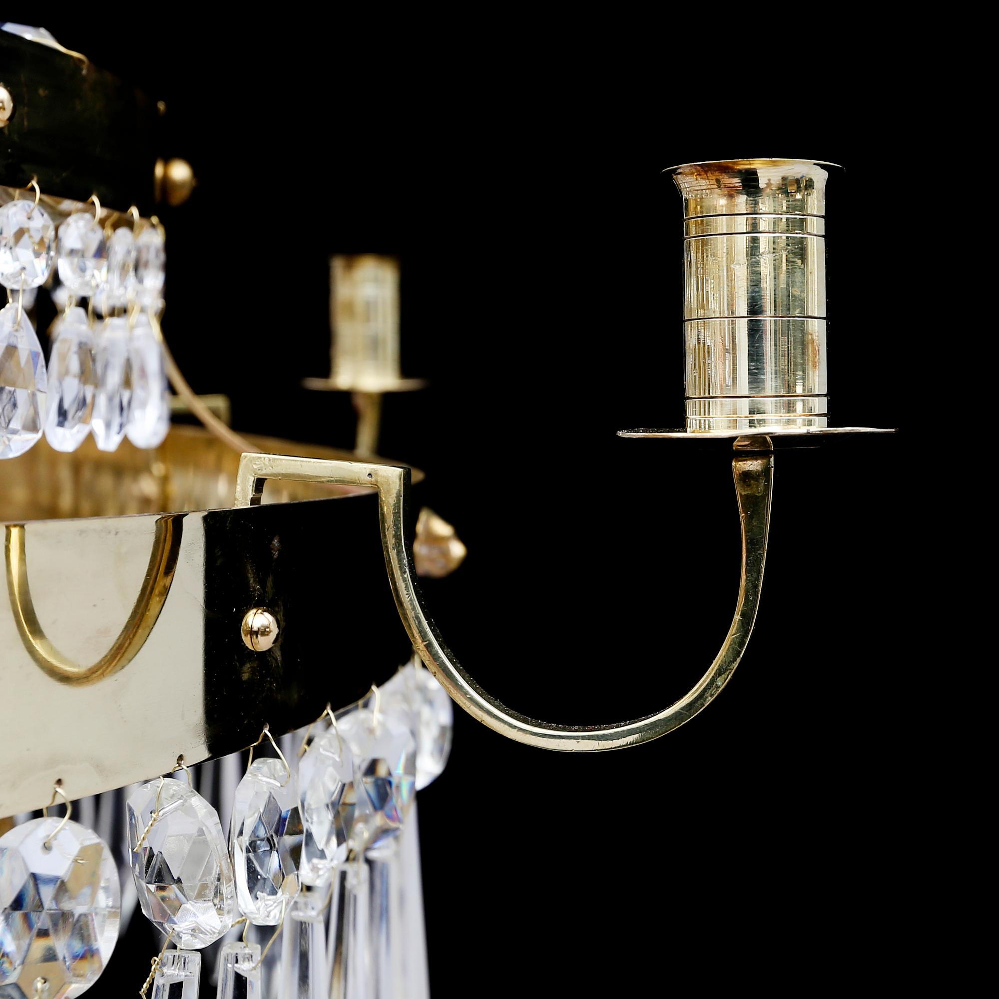 LJUSKRONA, gustaviansk stil, omkring år 1900. Höjd ca 120 cm.