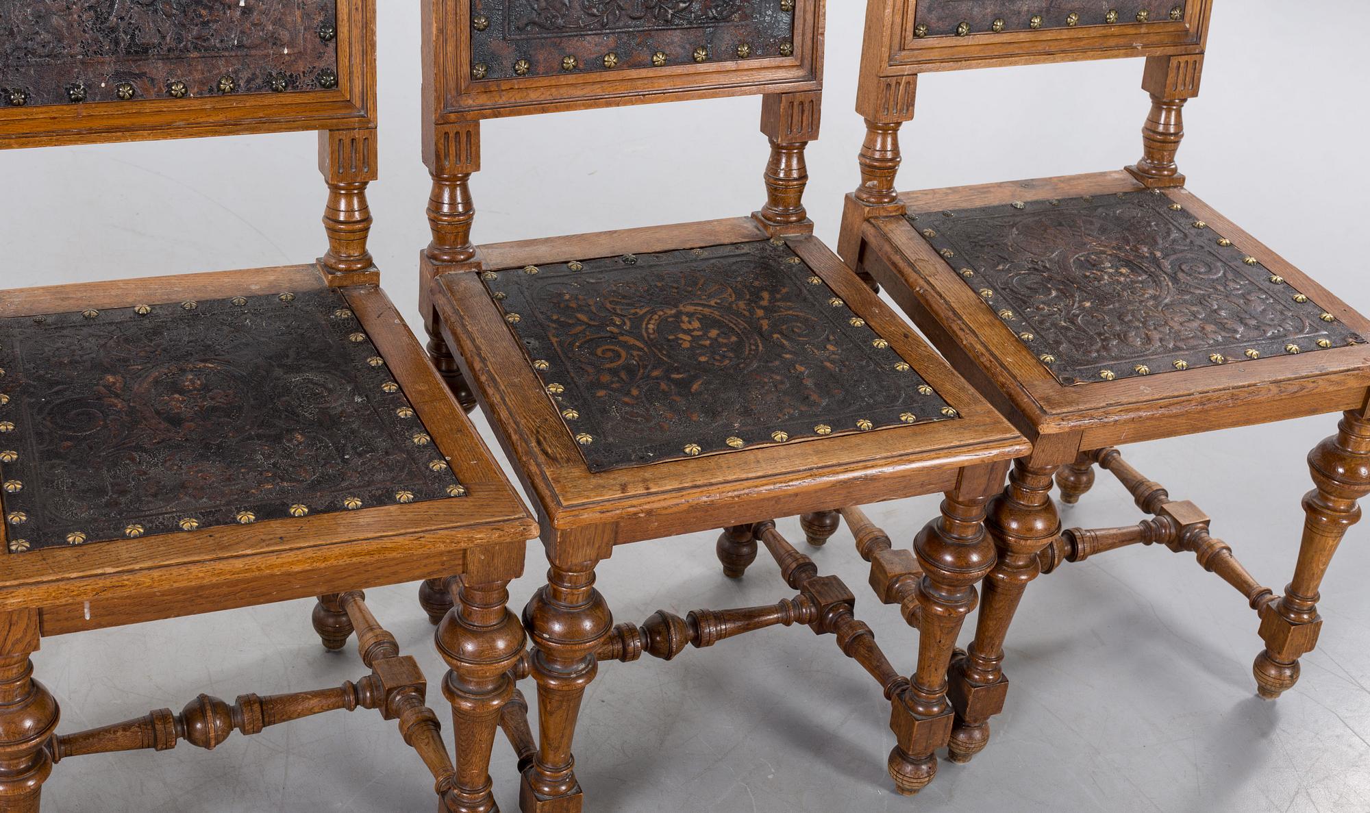 FIVE NEO BAROQUE CHAIRS, late 19th century.