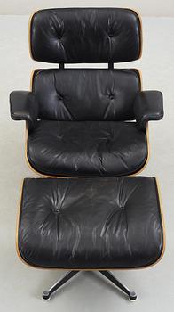 A Charles and Ray Eames Lounge Chair and ottoman, Herman Miller.