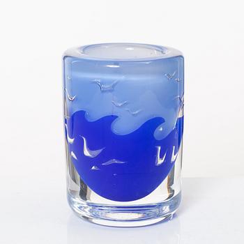 Olle Alberius, a vase, glass, ariel, Orrefors.