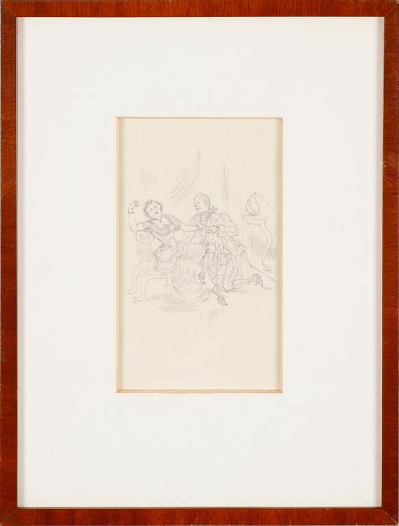 BERTIL BULL HEDLUND, 3 st, blyerts- och tuschteckningar, 2 signerade.