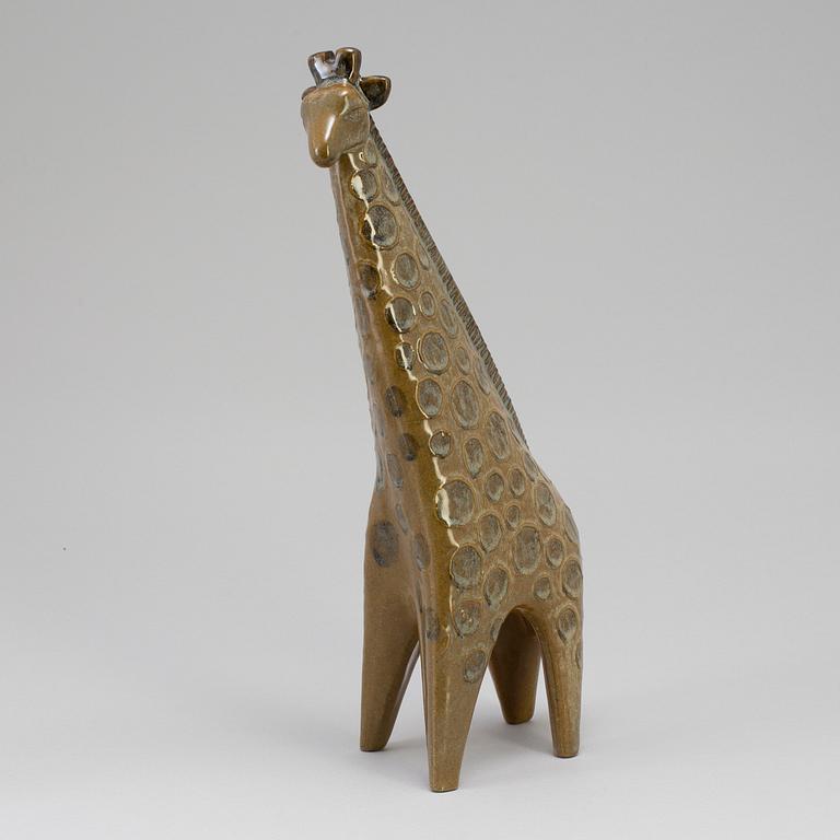 LISA LARSON, skulptur, stengods, "Giraff", ur serien Stora Zoo, Gustavsberg, formgiven 1957.