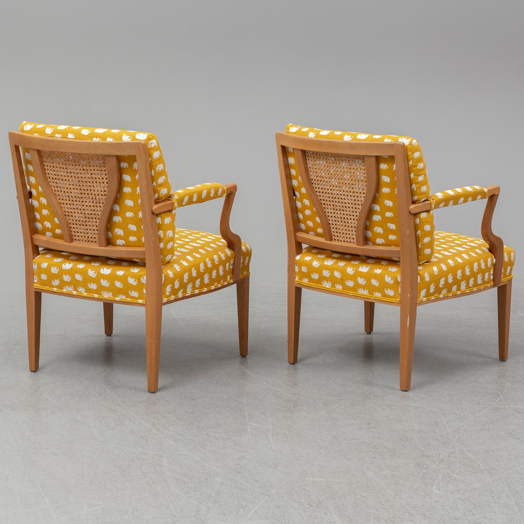 JOSEF FRANK, a pair of 969  armchairs, Firma Svensk Tenn.