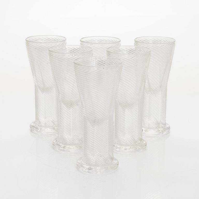 Kaj Franck, a set of six 'Delfoi' goblets, Nuutajärvi. Designed 1976, in production 1980-1981.