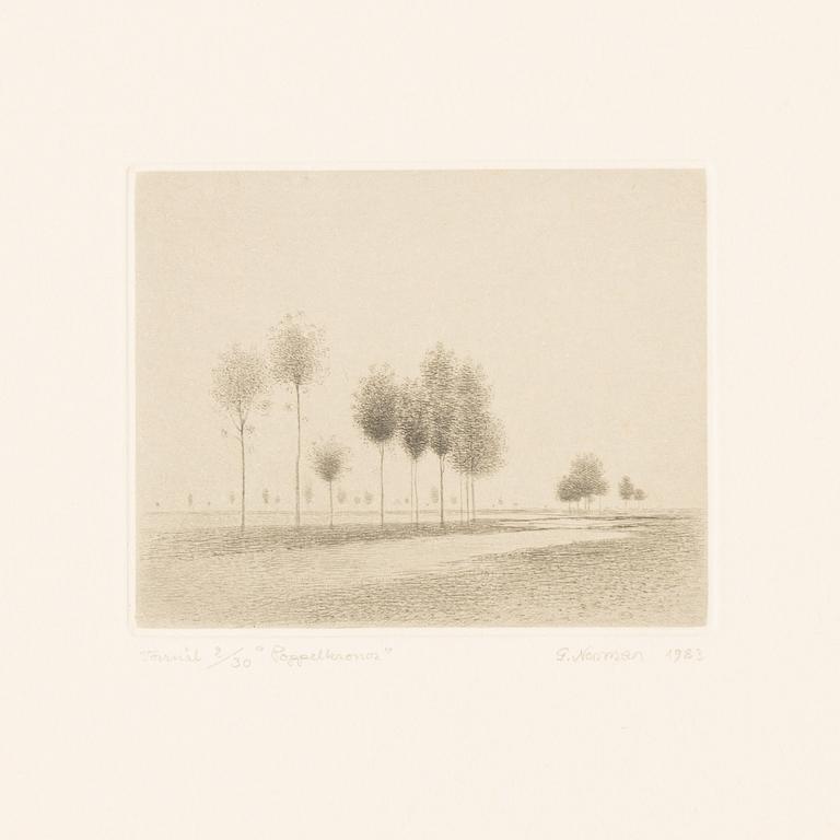 Gunnar Norrman, Drypoint etchings, 8, signed and numbered.