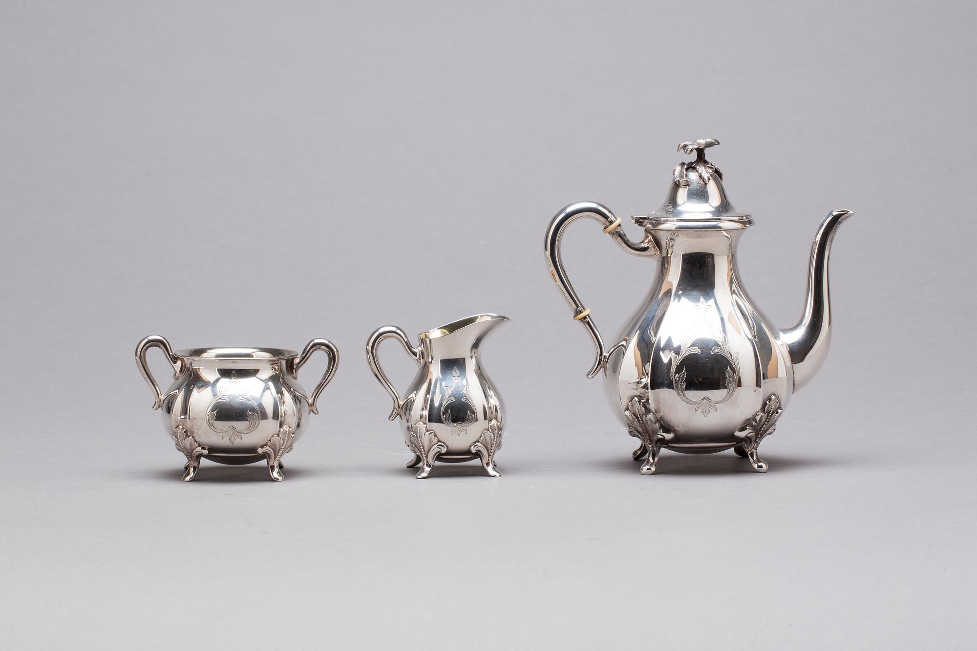 KAFFESERVIS, 4 delar, silver.