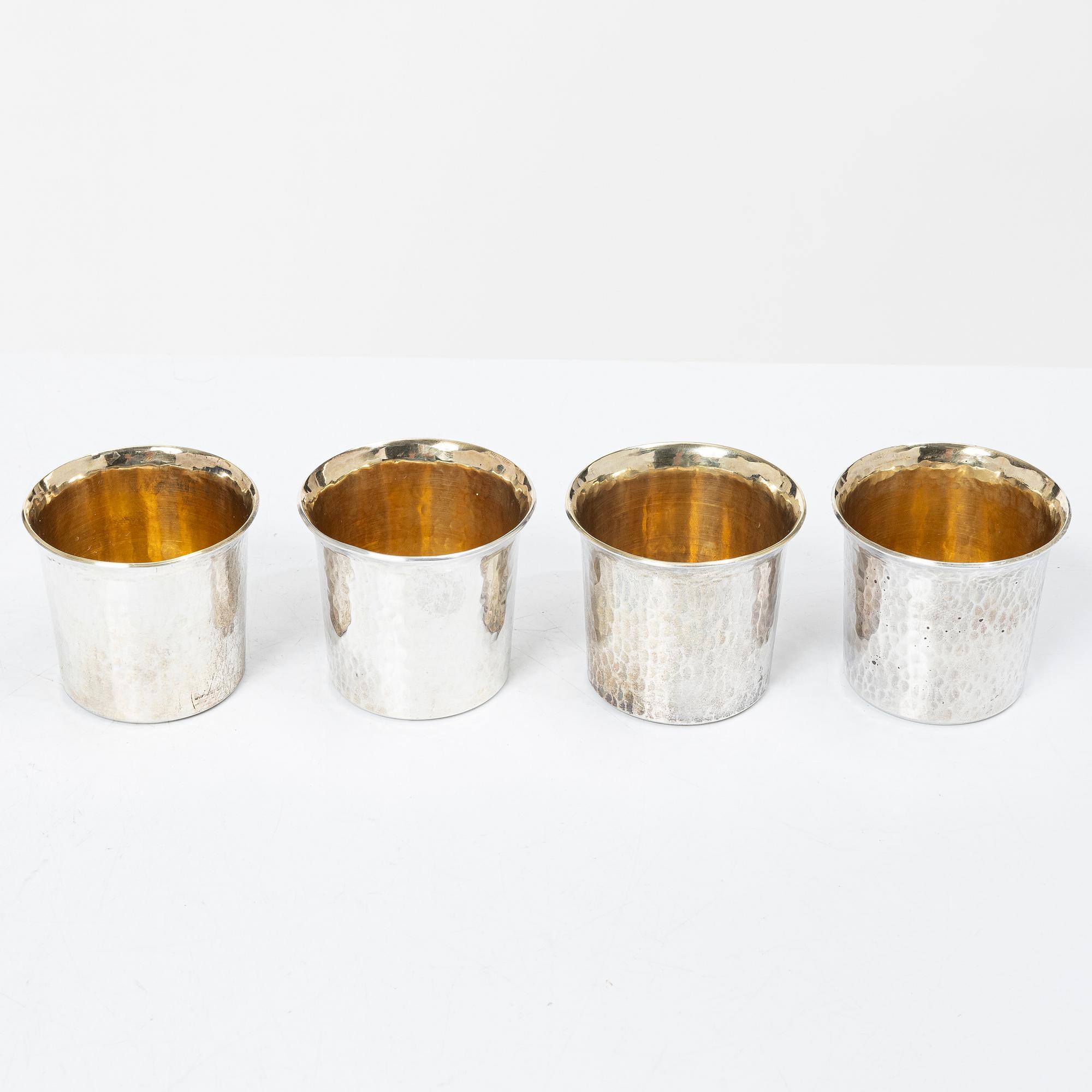 Lennart Råström, Four silver cups, CG Råström, Stockholm 1987.