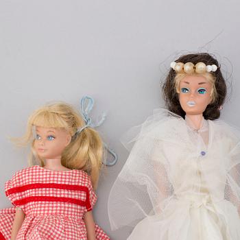 Five Barbie dolls, Mattel, 1950s/1960s.