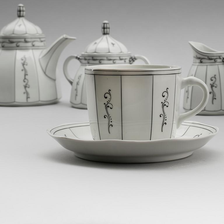 TESERVIS, porslin, 16 delar, Einar Forseth, Lidköping, ALP, 1900-talets första hälft.