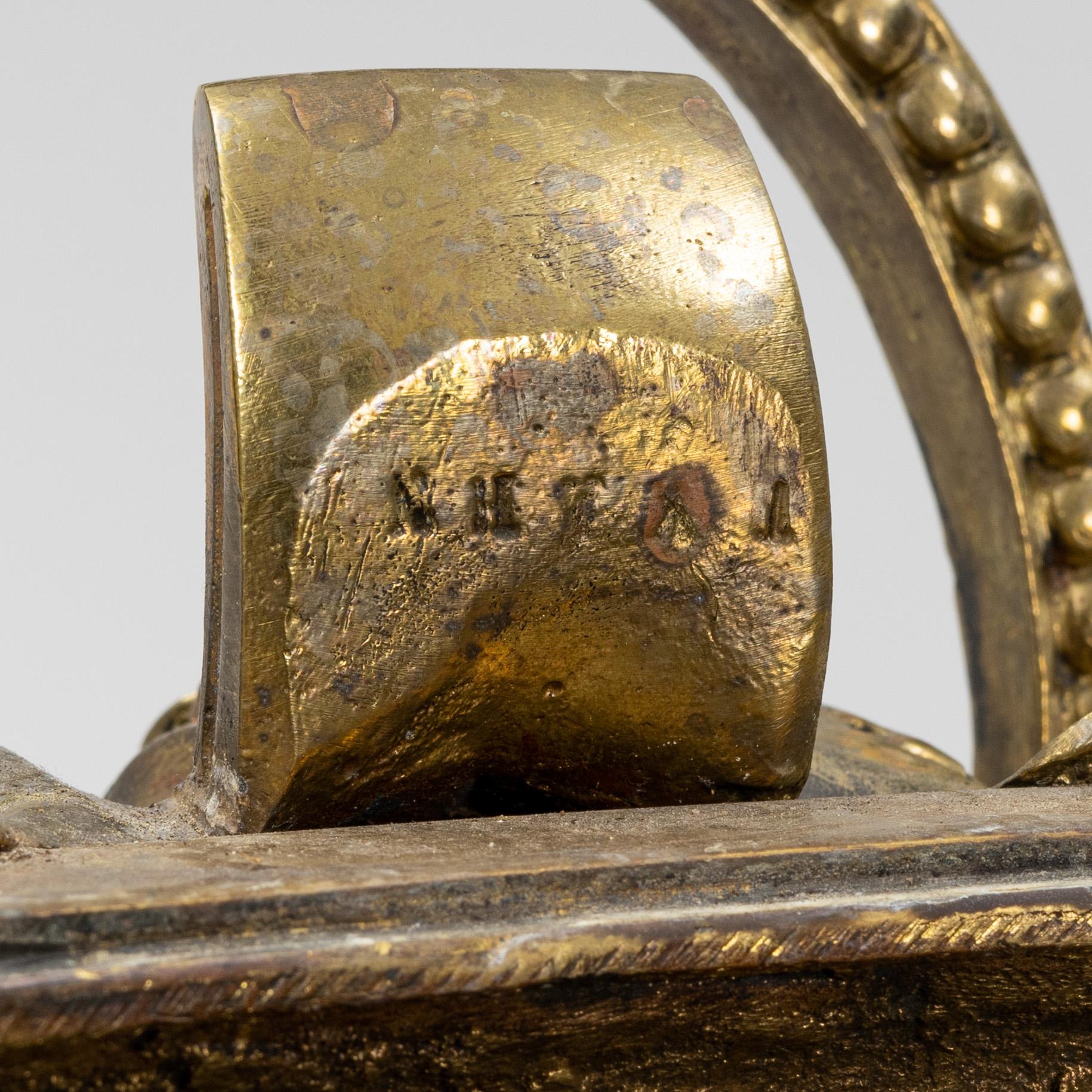 A Louis XVI style brass pot, second half of the 19th century.