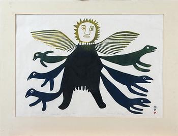 KIAKSHUK, färglitografi, sign o numr 36/50. Dat 1966.