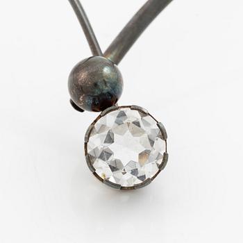 Necklace by Arvo Saarela, silver with rock crystal.