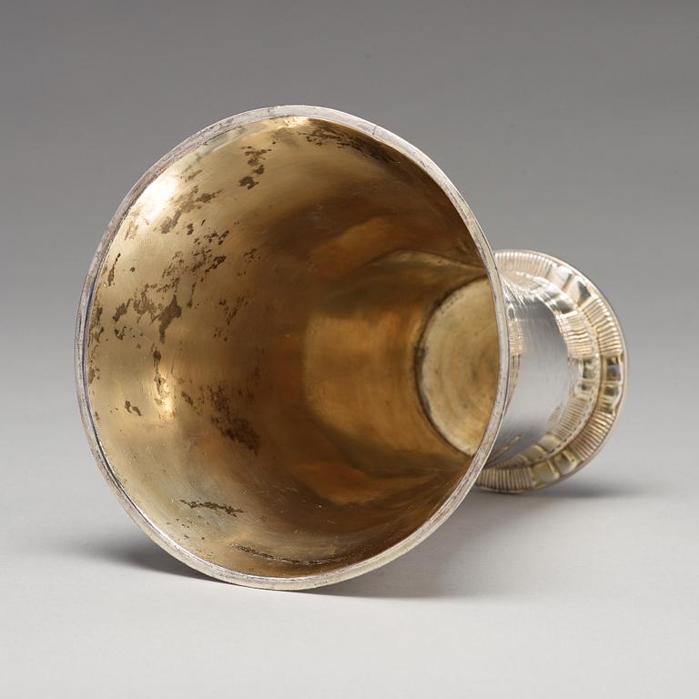 A Swedish 18th century parcel-gilt silver beaker, marks of Carl Petter Tellander, Jönköping 1775.