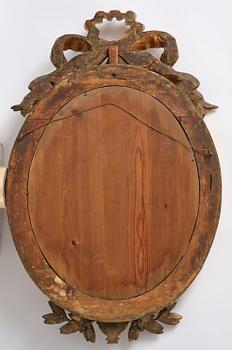 Spegellampett, för två ljus, Stockholmsarbete, sent 1700-tal, Gustaviansk.