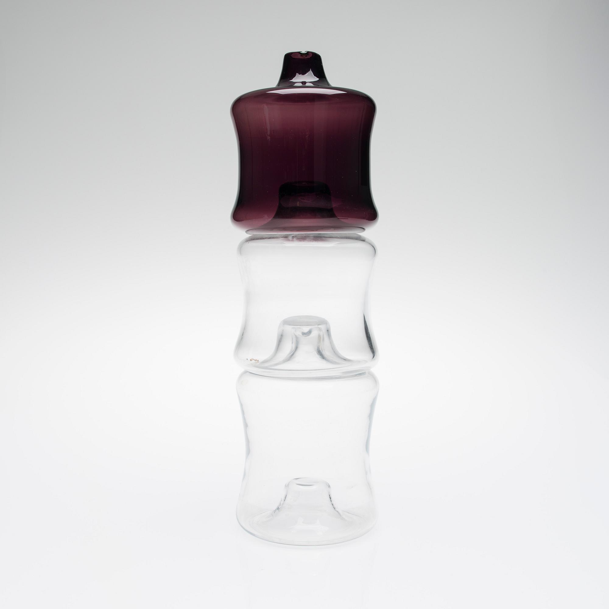 FLASKOR, 3 st, glas, "i-linjen", signerade T. Sarpaneva -2509, Iittala.