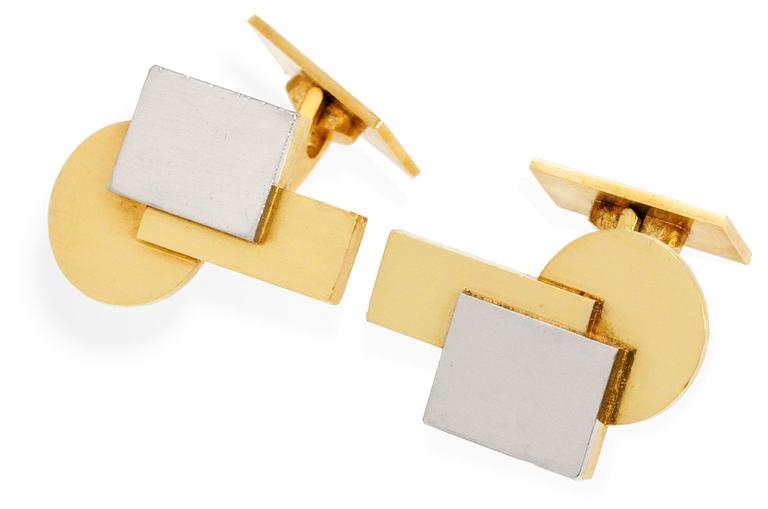 Wiwen Nilsson, A pair of Wiwen Nilsson 18k white and red gold cufflinks, Lund 1955.