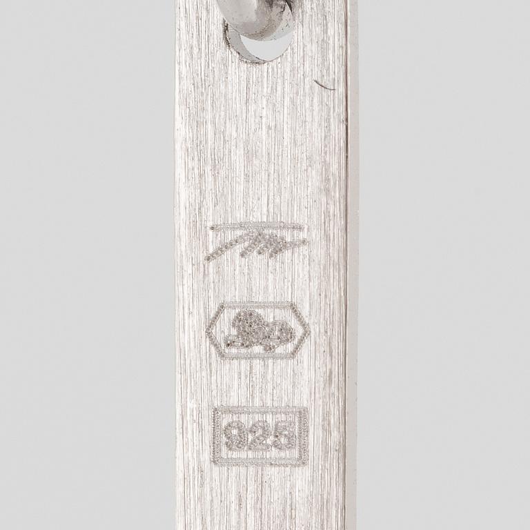 Tapio Wirkkala, a pair of earrings "Moon Crescent", sterling silver, for Kultakeskus.