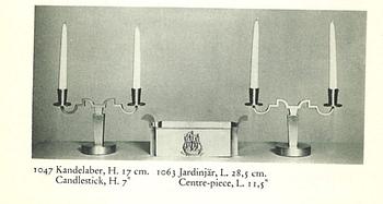 Nils Fougstedt, a pair of pewter candelabra model "A 1047", Firma Svenskt Tenn, Stockholm 1932.