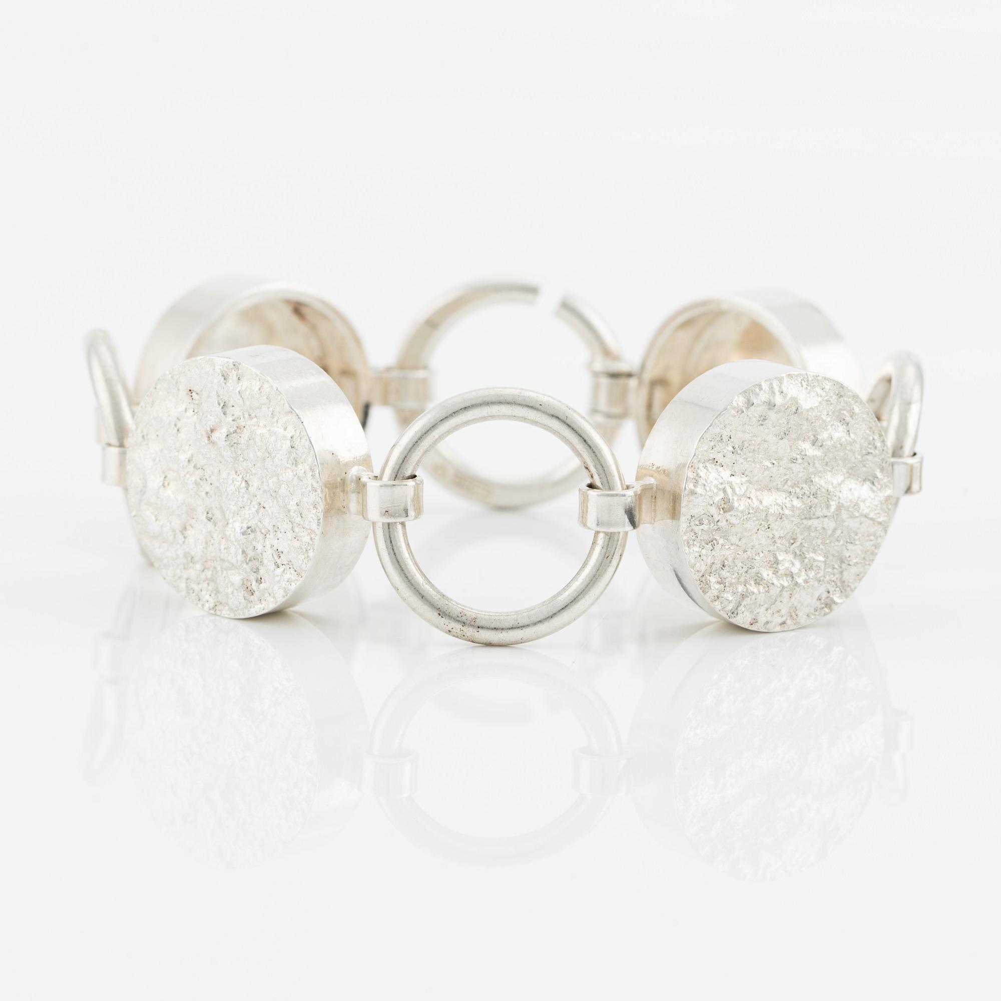 Necklace and bracelet, Ceson, silver, Gothenburg 1969 and 1970.