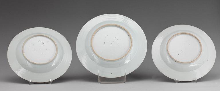 TALLRIKAR, 11 st, porslin, Kina 1700-tal.