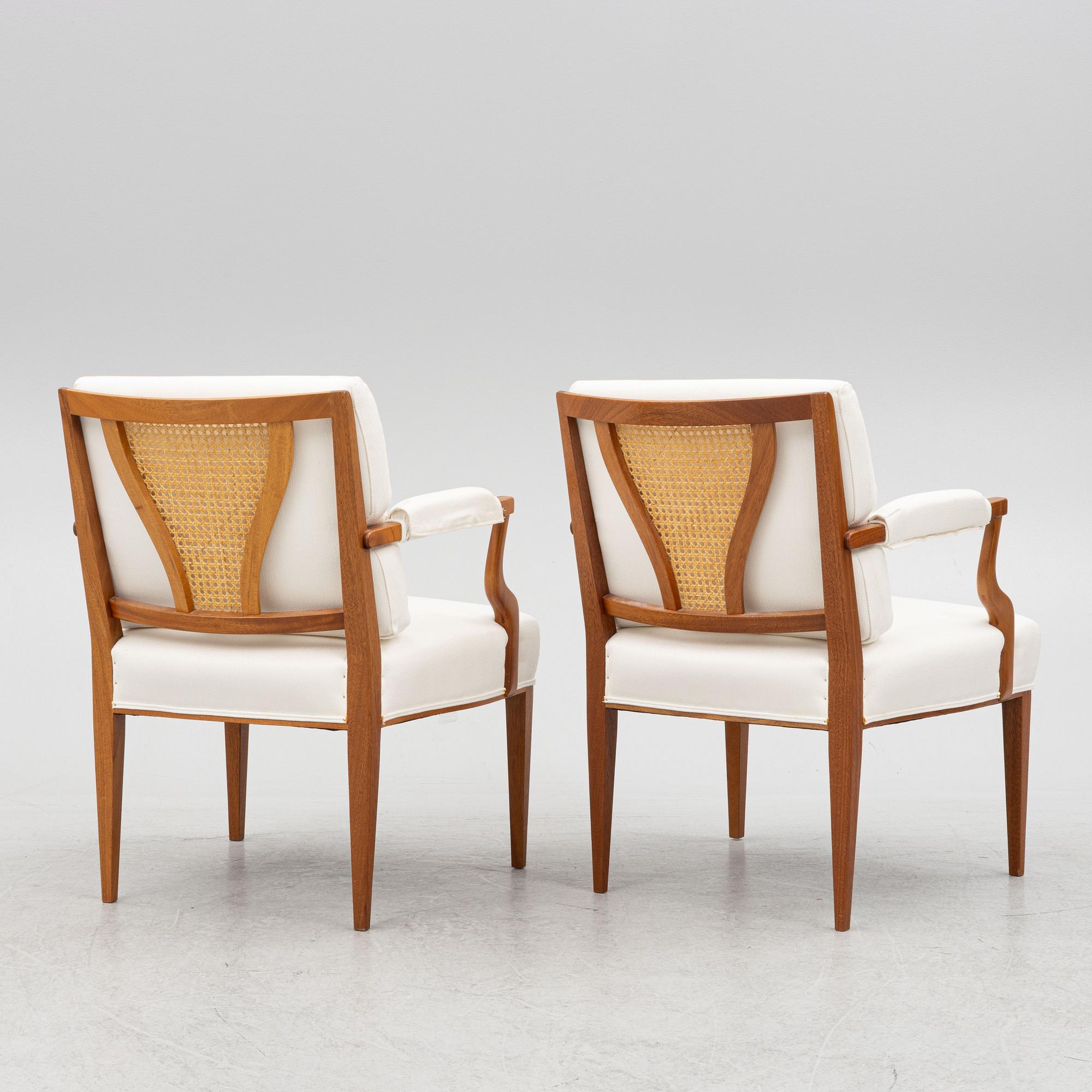 Josef Frank, a pair of armchairs, model 969, Svenskt Tenn.