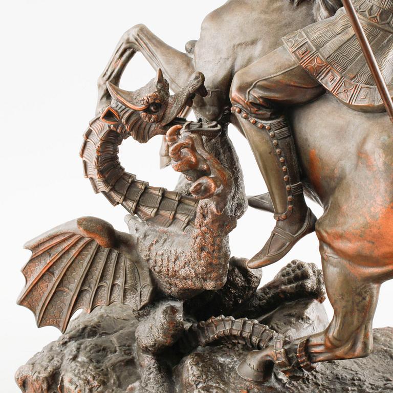 UNKNOWN ARTIST, sculpture, patinated metal, signed A Meves, Berlin, Deponirt, beginning of 20th century.