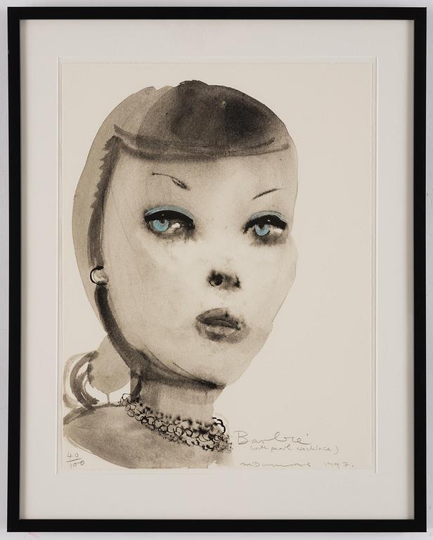 Marlene Dumas, "Barbie (With Pearl Necklace)".