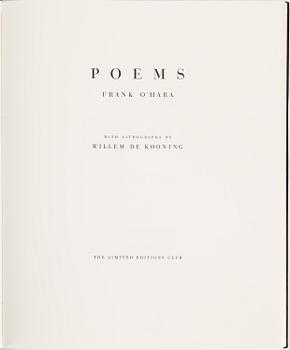 WILLEM DE KOONING, Poems by Frank O'Hara with litographs by Willem De Kooning. Limited Editions Club 1988, 174/550.