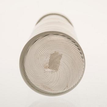 FLASKA, filigranglas, signerad K. Franck Nuutajärvi Notsjö -63.