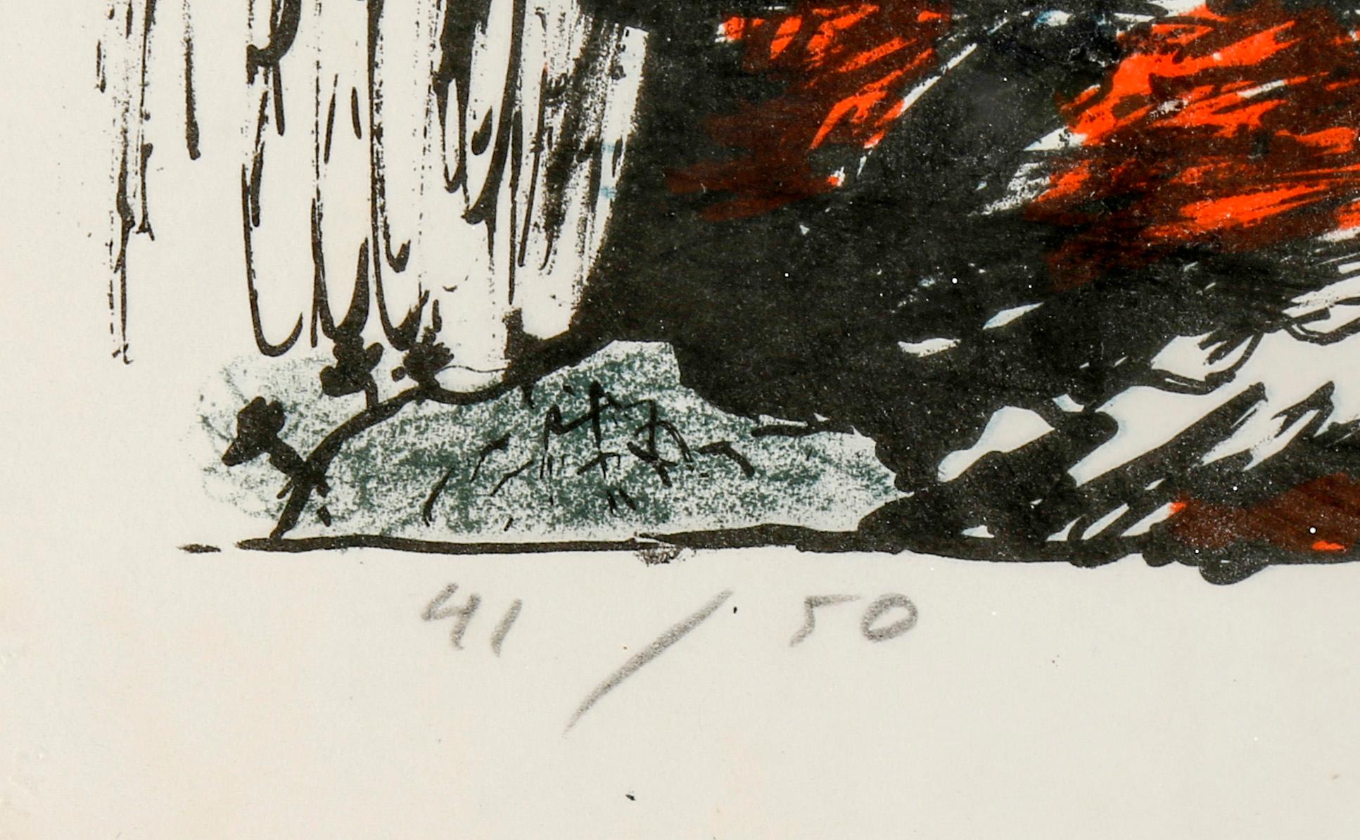 OLLE BONNIÉR, färglitografi, signerad, daterad jan -74 och numrerad 41/50.