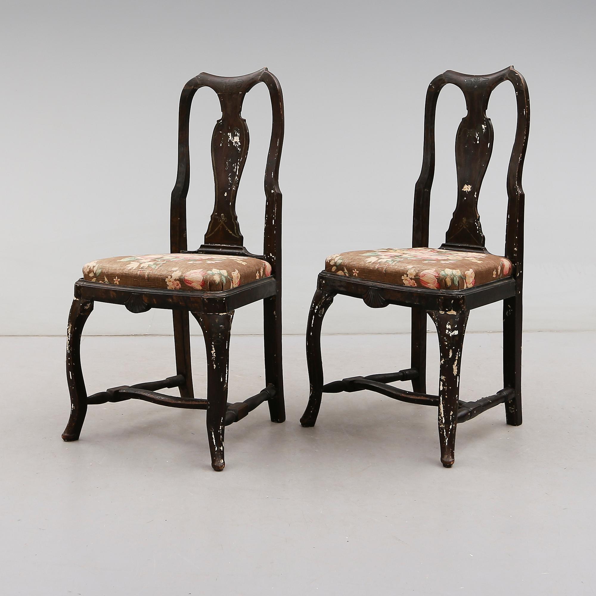 STOLAR, 1 par, rokoko, 1700-tal.