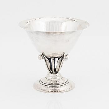 Johan Rohde, a sterling silver bowl on a stem, model 17A, Firma Georg Jensen, Denmark, post 1945.