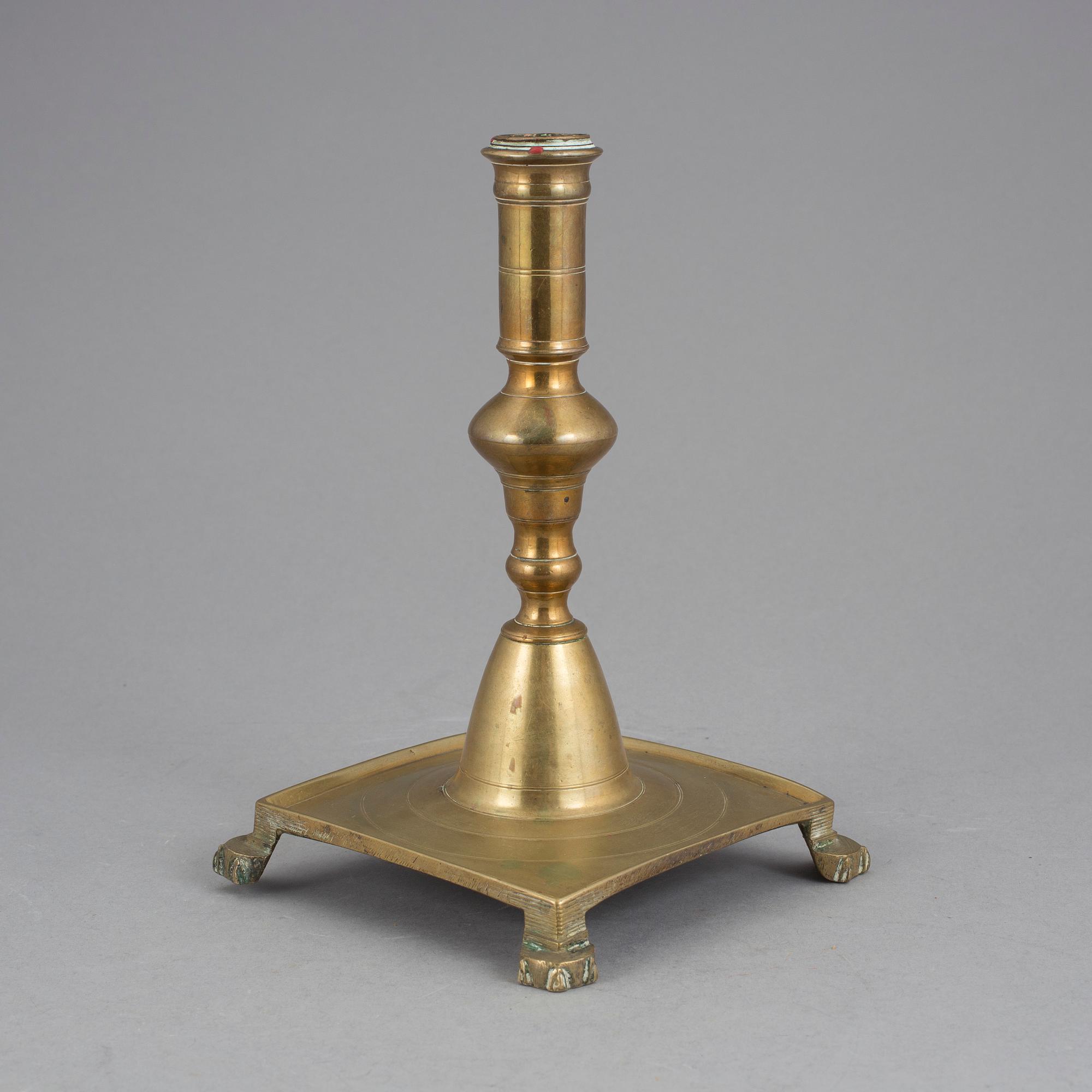 LJUSSTAKE, mässing. Barock, 16/1700-tal.