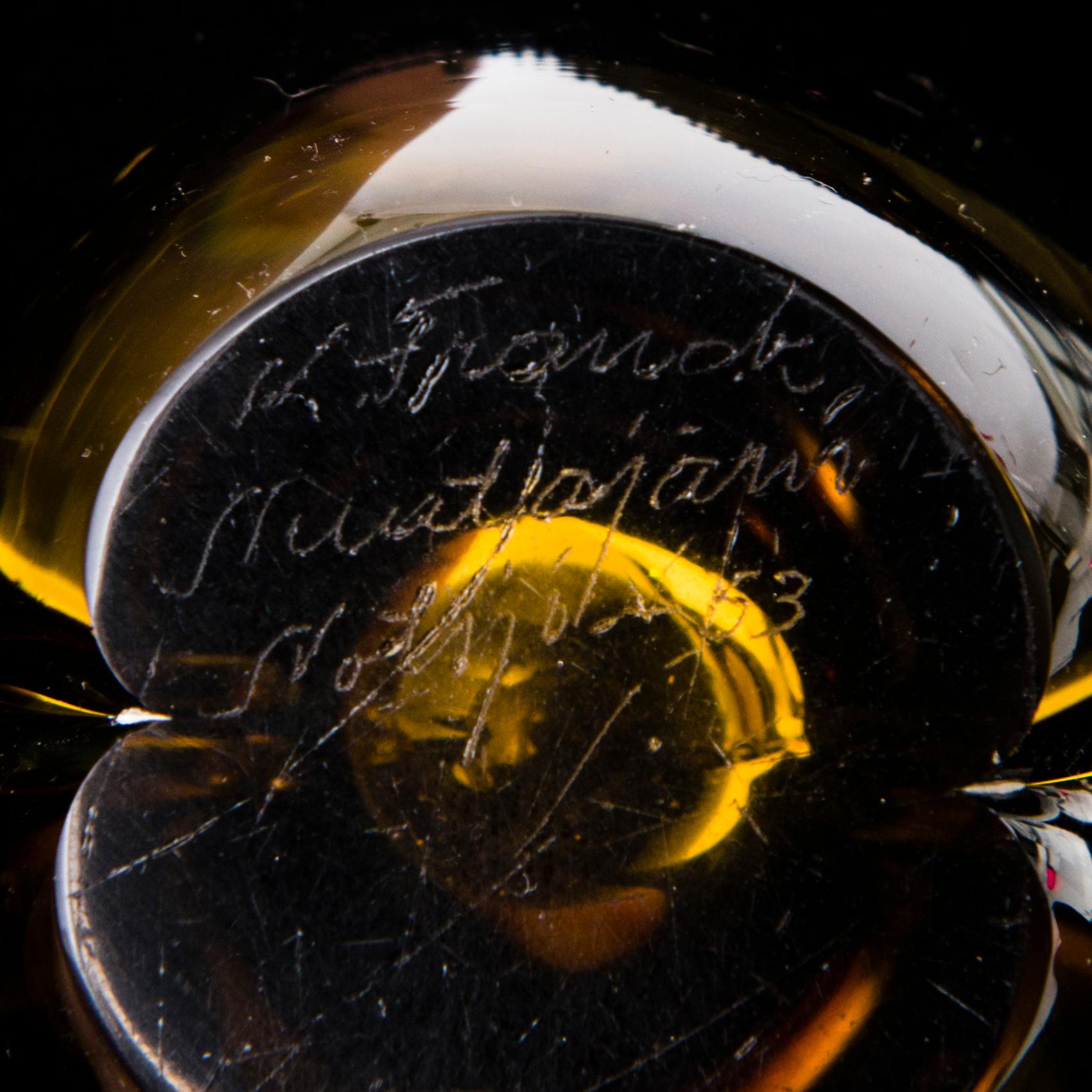 KAJ FRANCK, five 'Usva' glass vases, signed K. Franck, Nuutajärvi Notsjö 1950-60:s.