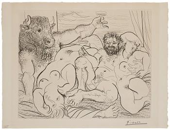 969. Pablo Picasso, "Scène bacchique au Minotaure".