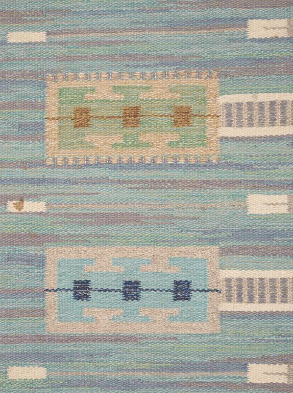 RUG. Flat weave. 219,5 x 176 cm. Sweden 1940's-50's.