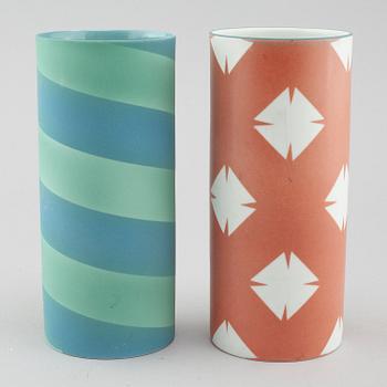 INGER PERSSON, two porcelain vases, one test model not signed, one signed for Rörstrand.